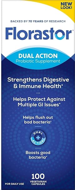 Florastor Probiotic for Digestive and Immune Health, 100 Capsules