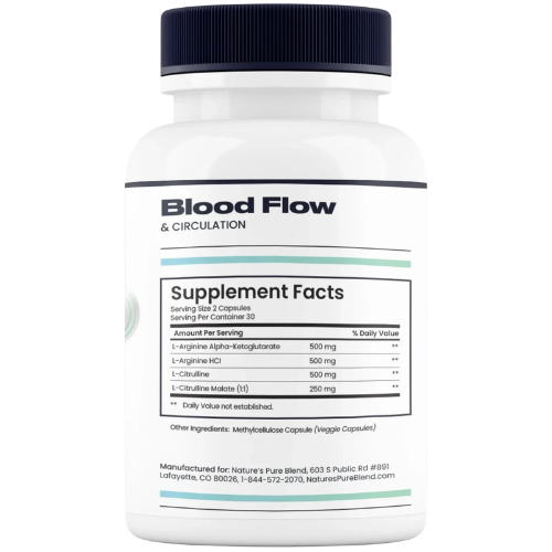 Circulatory Support Supplement – Nitric Oxide & Blood Flow Wellness Capsules for Daily Heart Health