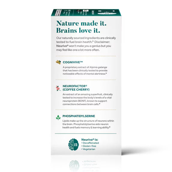 Neuriva Ultra Decaffeinated Nootropic Brain Supplement for Mental Alertness, Memory, Focus & Concentration, (60 Count), 2 Pack