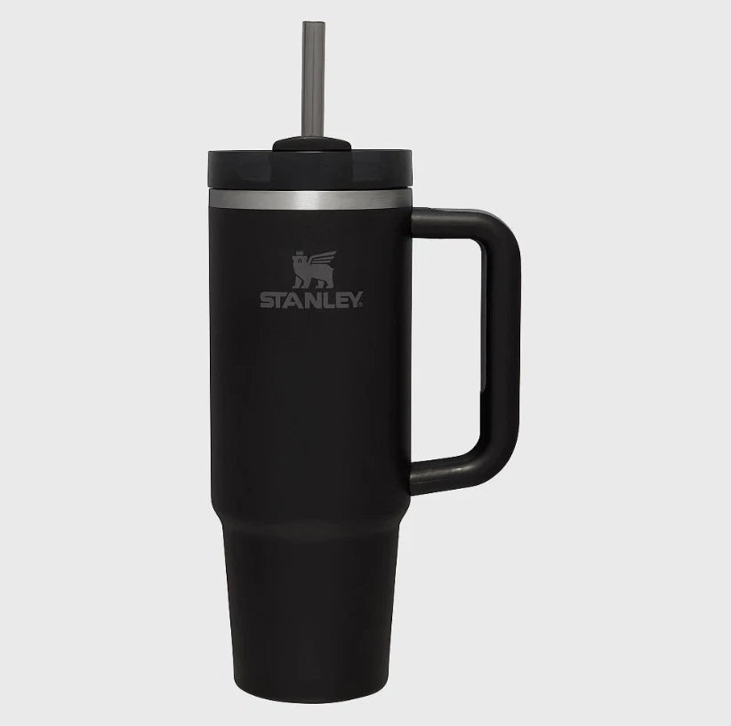 Stanley Quencher H2.0 FlowState 40oz Black Tumbler w/ Handle, Lid & Straw