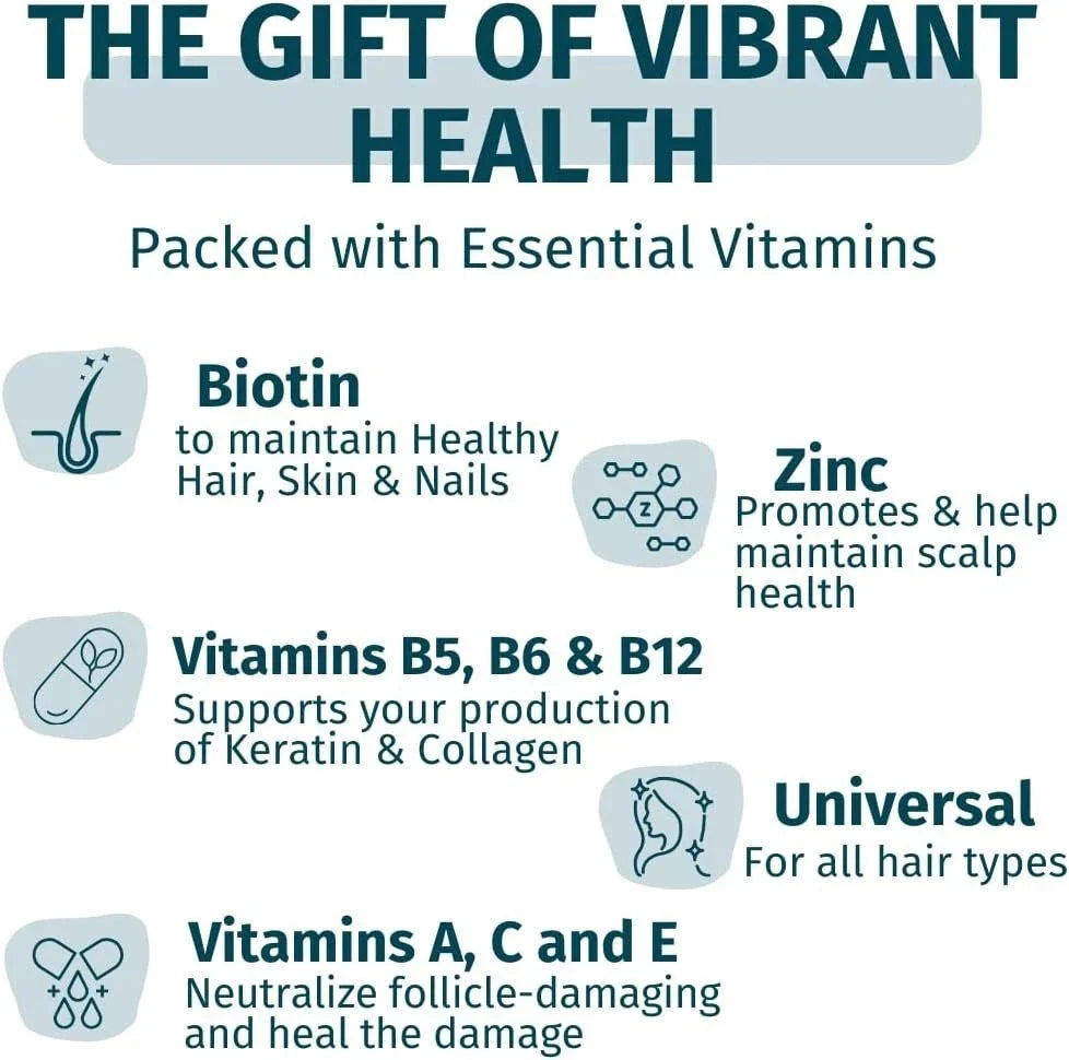 Hair, Skin & Nails Support Gummies – Vegan Biotin Vitamin Formula for Beauty & Wellness