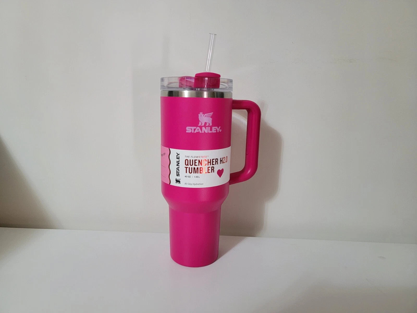 Stanley 40oz Flamingo Pink Tumbler Stainless Steel H2.0 FlowState Quencher