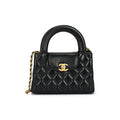 Chanel AS4416 Kelly Nano Black Calfskin Gold Hardware Shopping Bag