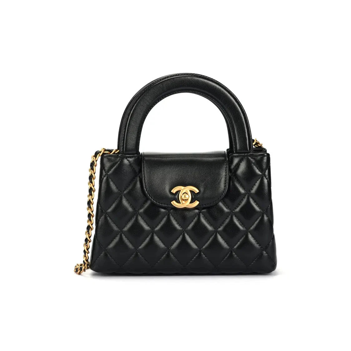 Chanel AS4416 Kelly Nano Black Calfskin Gold Hardware Shopping Bag