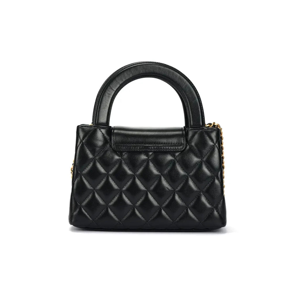 Chanel AS4416 Kelly Nano Black Calfskin Gold Hardware Shopping Bag