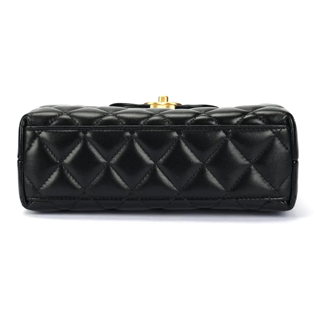 Chanel AS4416 Kelly Nano Black Calfskin Gold Hardware Shopping Bag