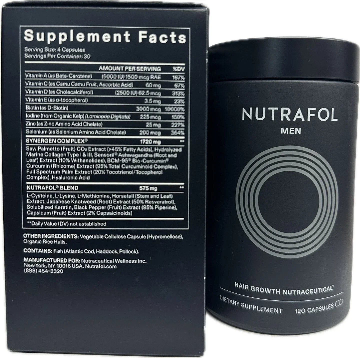 Advanced Hair Support Capsules for Men – 120 Count, 1 Month Supply