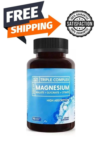 Triple Magnesium Complex 300mg of Magnesium Glycinate, Malate, 90ct