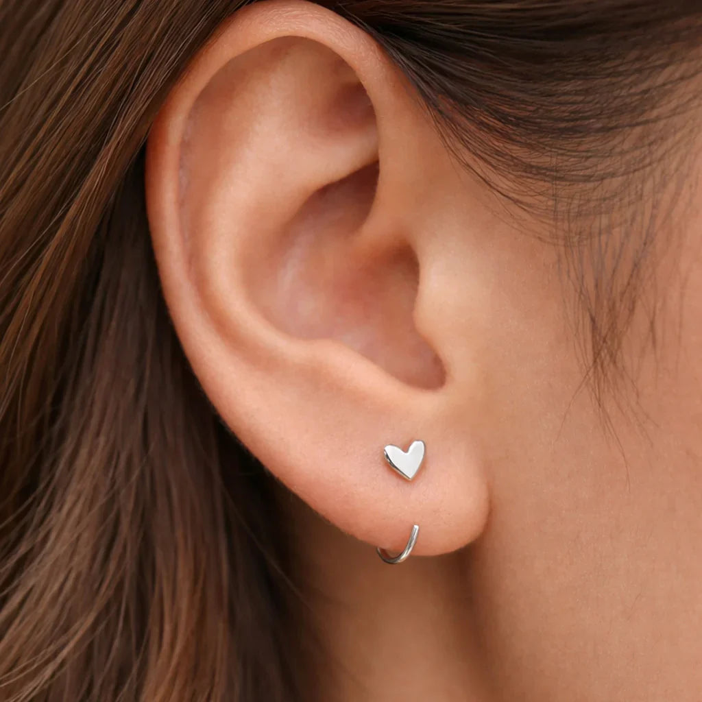 Little Heart Huggie Earrings for Women – Cute Minimalist Everyday Jewelry
